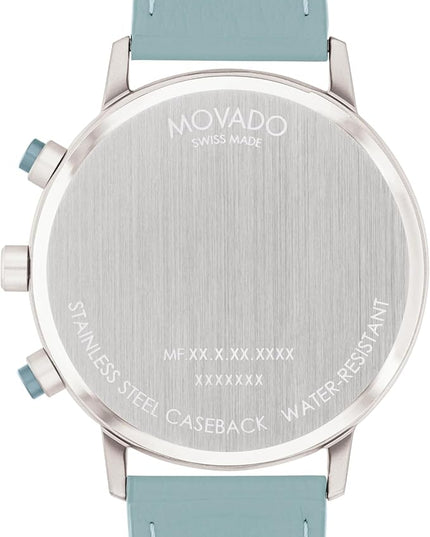 Movado Face Watch - Swiss Quartz Chronograph, Leather Strap - Classic, Timeless Luxury Fashion Timepiece for Him or Her - 43mm