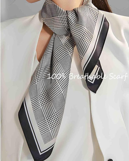 100% Mulberry Silk Scarf for Women Hair Lightweight Square Neckerchief Wrap For Head Scarves 21"