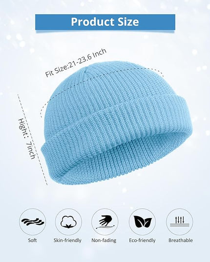 SATINIOR Trawler Beanie Watch Hat Roll-up Edge Skullcap Fisherman Beanie for Women Men