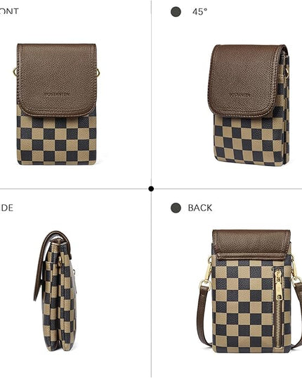 BOSTANTEN Vegan Leather Small Crossbody Bags for Women Designer Cell Phone Bag Wallet Purses Adjustable Strap