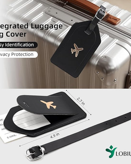 Passport Holder For Travel with Luggage Tag Cover – RFID Blocking Travel Passport Wallet Holder for Men/Family| PU Leather Passport Case with Extra Money Pocket/Magnetic Clasp, Black