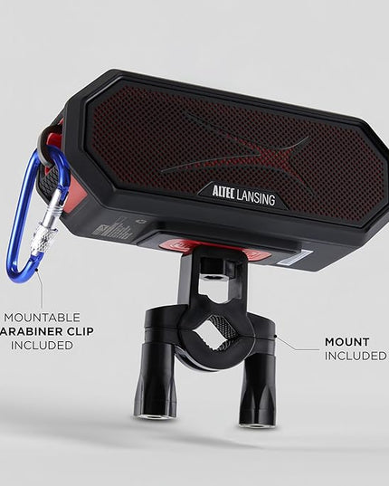Altec Lansing Magnetic Bluetooth Speaker HYDRAJOLT 2.0, Waterproof IP67, 12W Output Power, 16H Battery, Multicolor LED, 100ft Wireless Range, Voice Assistant, USB-C Quick Charge