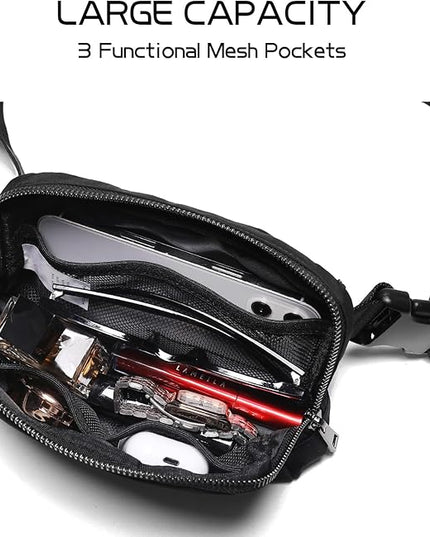 Belt Bag for Women Fanny Pack Crossbody Bags for Women Fashion Waist Packs with Adjustable Strap Gifts for Teenage Girls Women Men (Black)