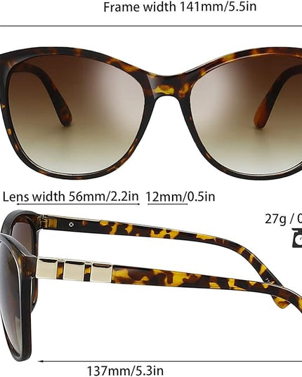 The Fresh Women's Oversized Square Jackie O Cat Eye Hybrid Butterfly Fashion Sunglasses - Exquisite Packaging