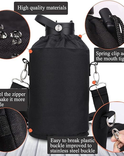 Water Bottle Insulated 32oz 40oz 64oz 128oz Straw Lid Spout Lid & 3 Lids, Leak Proof, Vacuum Insulated,Stainless Steel Water Bottle Wide Mouth for Sports, Gym or Office