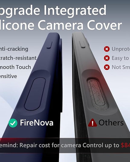 FireNova Magnetic for iPhone 17 Pro Case, Compatible with MagSafe, [Integrated Silicone Camera Control Button] [Camera Protection] Anti-Scratch Microfiber Lining Phone Case, 6.3", Navy Blue