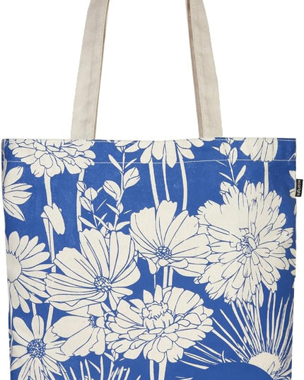 Ecoright Tote Bag for Women with Zipper, Small Tote Bag, Canvas Bag, Reusable Cotton Bag for Beach, Grocery, School & Work