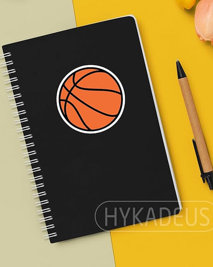 (3Pcs) Basketball Stickers Waterproof Vinyl Basketball Ball Decals for Water Bottle, Tumbler, Laptop, Phone Case, Poster Board, Scrapbooking, Team Players, Coach, 3" x 3"