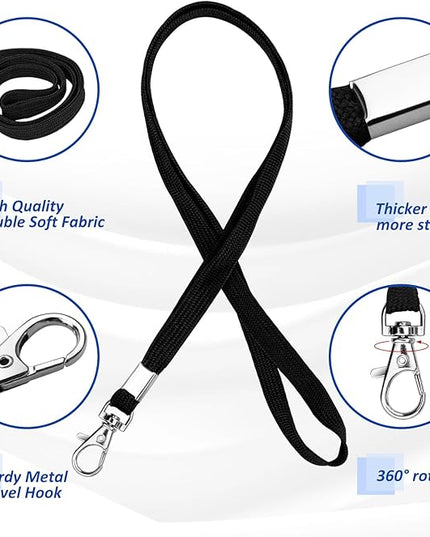 3 Pack Clear Plastic Passport Badge Holders with Lanyard, 4x6 Inch Vertical No Zipper ID Card Holder with Black Lanyard Extra Large ID Badge Holder for Passport