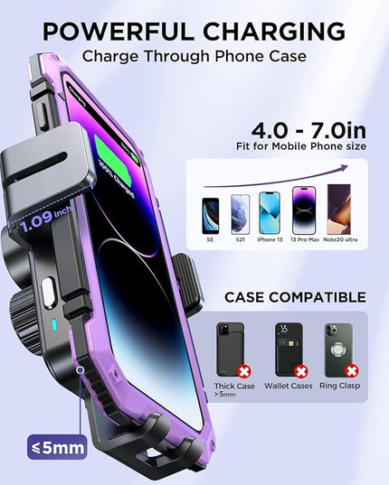 JOYROOM Wireless Car Charger,15W Qi Fast Charging Car Charger Phone Holder Mount, Auto-Clamping Alignment Windshield Dashboard Air Vent Cell Phone Holder for iPhone 16 Pro Max/15 Pro,Samsung S24/S23