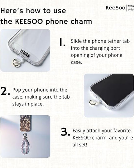 Pink Pure Shine Crystal Original Design Phone Charm with 2 Tether Tabs – Stylish, Durable, and Hands-Free Phone Chain – Compatible with iPhone, Samsung, Pixel & More