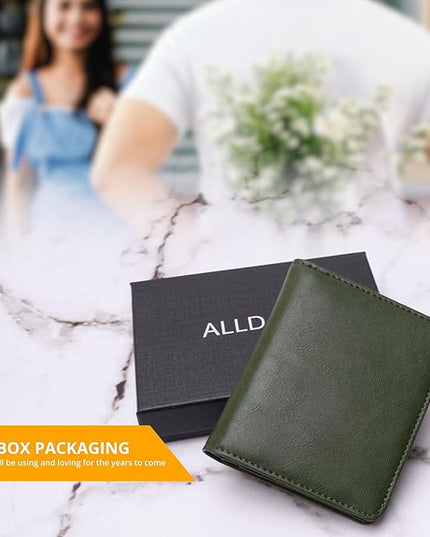 Alldaily Small RFID Wallet for Women Slim Compact Bifold Pocket Ladies Travel Mini Purse (Green)