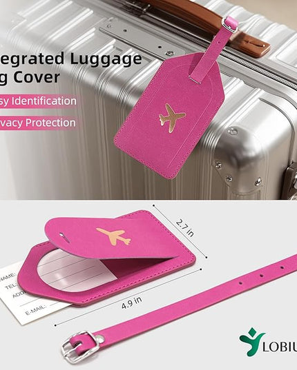 Passport Holder For Travel with Luggage Tag Cover – RFID Blocking Travel Passport Wallet Holder for Women/Family| PU Leather Passport Case with Extra Money Pocket/Magnetic Clasp, Pink
