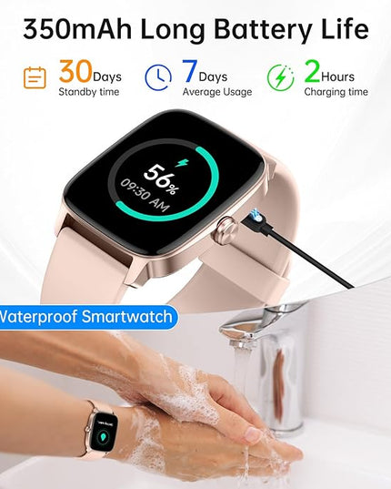Smart Watches for Women Men with Bluetooth Call & AI Voice, 1.85" HD Fitness Tracker with Heart Rate SpO2 Sleep Monitor, 100+ Sports Modes,Mini Games, IP68 Waterproof Smartwatch for Android iOS Phones