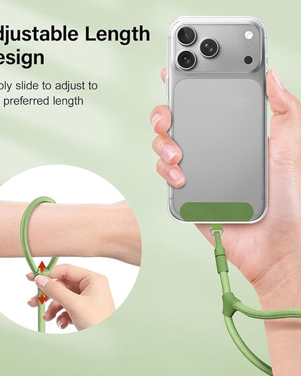 Dadanism Phone Wrist Strap, Universal Adjustable Hand Wrist Strap Lanyard for iPhone 17 and Most Smartphones, Multifunctional Patch Lanyard with Phone Tether Tab for Women and Men, Matcha Green
