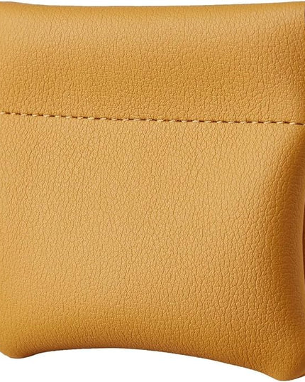 ZYLOXAR Squeeze Coin Purse Genuine Leather Wallet Compact Change Holder Travel Pouch for Women Gift Box (Yellow)