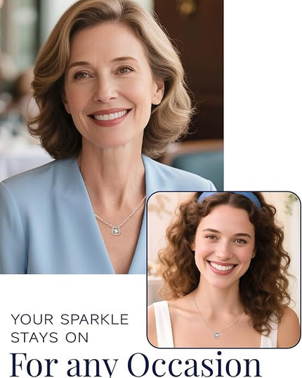 MomentWish Floating Necklace for Women, 0.5/1 Carat Dancing Moissanite Necklace for Her 925 Sterling Silver Pendant Anniversary Birthday Christmas Gift for Wife Mom Girlfriend