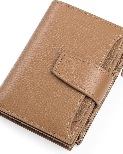 FALAN MULE Small Wallet for Women Leather Bifold Compact RFID Blocking Small Womens Wallet Purse