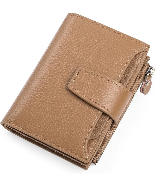 FALAN MULE Small Wallet for Women Leather Bifold Compact RFID Blocking Small Womens Wallet Purse