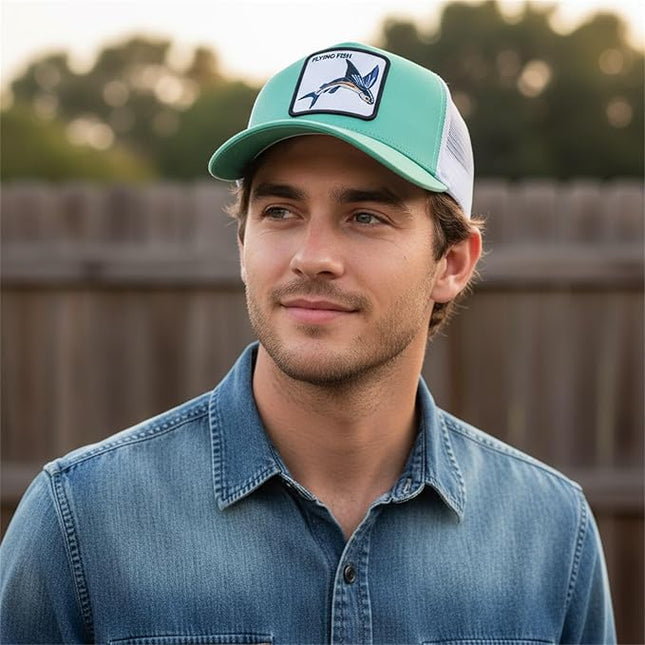 Classic Unisex Various Animal Series Embroidery Farm Adjustable Mesh Snapback Trucker Hat