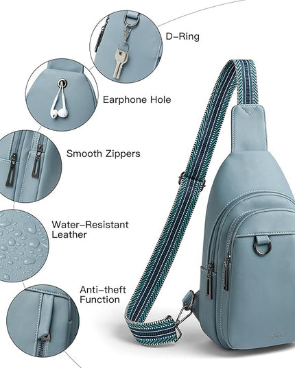 7L Sling Bag for Women Men Leather Small Sling Backpack Daypack Anti Theft Fanny Pack Crossbody Purse Travel