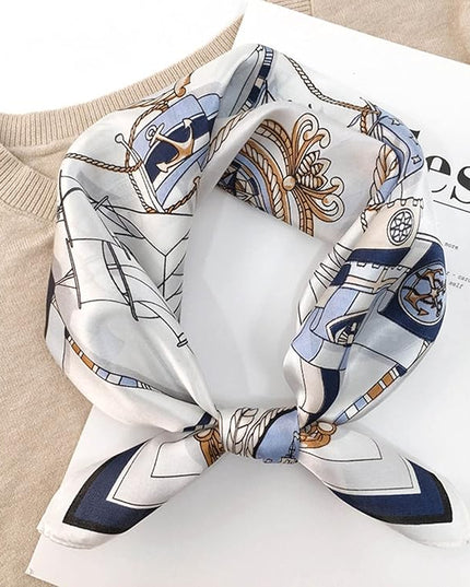 kcctoo 27.5" Mulberry Silk Feeling Head Scarf Women's Fashion Square Neck Satin Scarfs for Bag Hair Scarves Gift