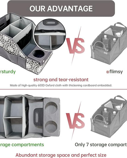 MULISOFT Car Seat Organizer - Backseat with 11 Compartments, 2 Cup Holders, and 2 Oversized Side Pockets for Travel and Storage