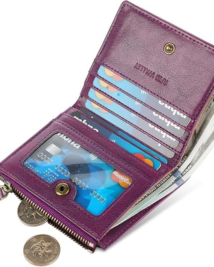 Lavemi Ultra Thin Small Compact Leather Womens Girls Wallets RFID Blocking Credit Card Holder for Women