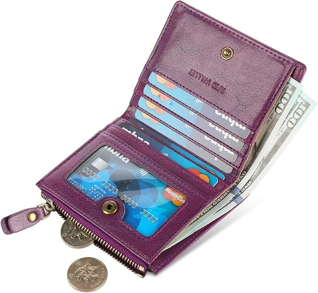 Lavemi Ultra Thin Small Compact Leather Womens Girls Wallets RFID Blocking Credit Card Holder for Women
