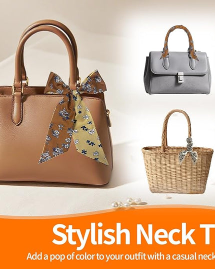 24PCS Fashion Scarves for Women Multifunctional Neck Scarves Purse Scarf Headbands for Bags Hair Accessories