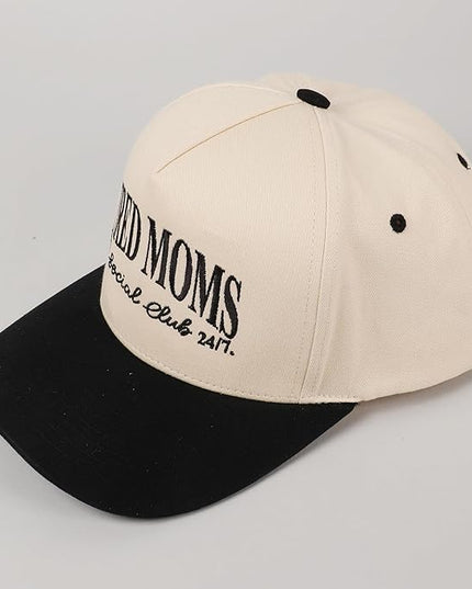 MIRMARU Two-Tone Vintage Canvas Trucker Hats for Men & Women, Adjustable Size Baseball Caps with Trendy Embroidered Design
