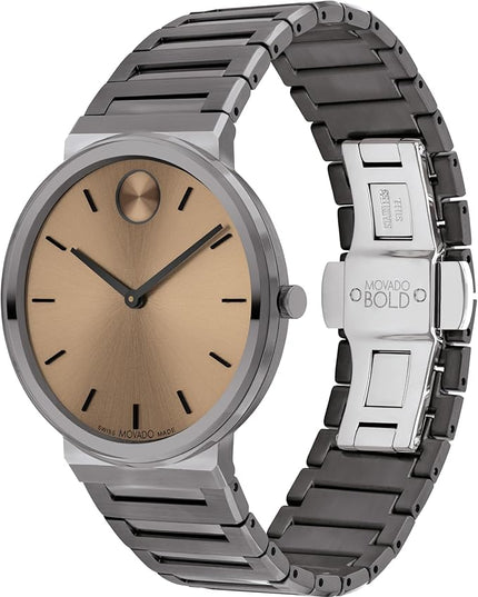Movado Bold Horizon Ultra Thin Watch for Men and Women - Swiss Made - Water Resistant 3ATM/30 Meters - Sleek and Slim Premium Luxury Wristwatch for Everyone - 40mm