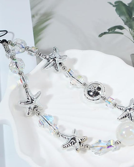 Beaded Camera Wrist Strap, Cute Phone Charms Strap, Pearl Bracelet Wrist Strap, Phone Keychain Decoration for Wallet