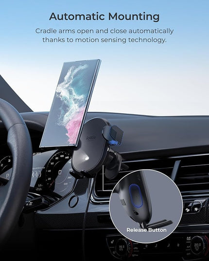 iOttie Auto Sense 2 Air Vent Car Phone Holder with Qi Wireless Charging - Auto Clamping Phone Mount for iPhone, Google Pixel, Samsung Galaxy, Huawei, LG (Adapter Not Included)