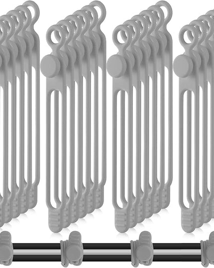 Nuanchu 40 Pcs Silicone Cable Ties Reusable Holder Adjustable Straps Multipurpose Charging Cable Organizer for Fastening Charging Cords Wires(4.17 Inch,Gray)