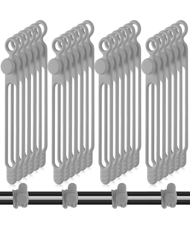 Nuanchu 40 Pcs Silicone Cable Ties Reusable Holder Adjustable Straps Multipurpose Charging Cable Organizer for Fastening Charging Cords Wires(4.17 Inch,Gray)