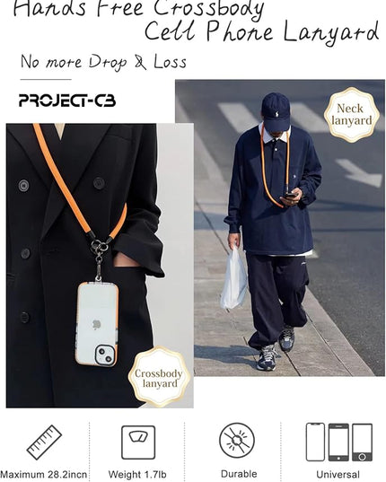 project-cb Cell Phone Lanyard ×1, Tether Tab ×2, Universal Adjustable Phone Strap, Crossbody, Neck Phone Lanyard, Rope Strap