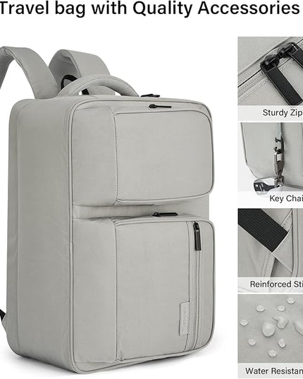 Hanke Convertible Laptop Bag, 3 In 1 Briefcase Backpack 17.3 Inch Computer Bag for Men Women, Travel Laptop Briefcase Messenger Bag, Underseat Carry On Personal Item, Rock Grey