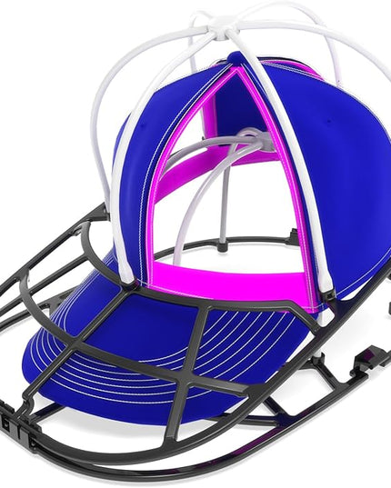 YEENOR Hat Washer Cage for Washing Machine - Baseball Cap Cleaner Rack, Ball Cap Washing, Dishwasher Safe, Perfect for Cleaning and Protecting Hats in Dishwasher (White/Black 1 Pack (Assembly))