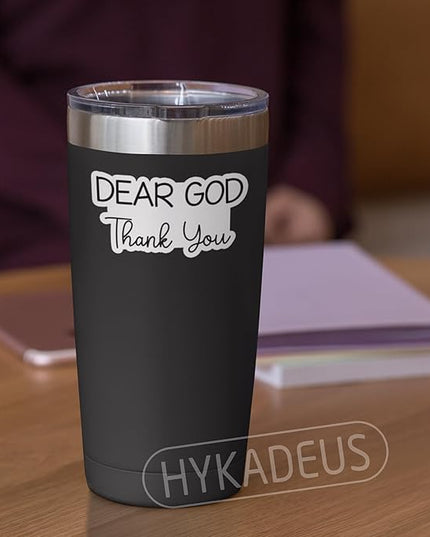 (3Pcs) Dear God Thank You Stickers Inspirational Christian God Sticker Gratitude Faith Quote Vinyl Decals for Laptop, Water Bottle, Journal, Planner, Scrapbooking, 3" x 1.5"