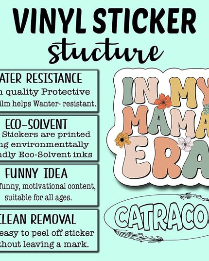 (3Pcs) in My Mama Era Sticker, Sticker Gifts Mama Decorate Books, Laptops, Water Bottles Kindles Stickers, Phones Tumbler Waterproof Vinyl 3" Inch