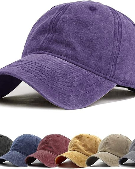 HH HOFNEN Men Women Washed Distressed Twill Cotton Baseball Cap Vintage Adjustable Dad Hat