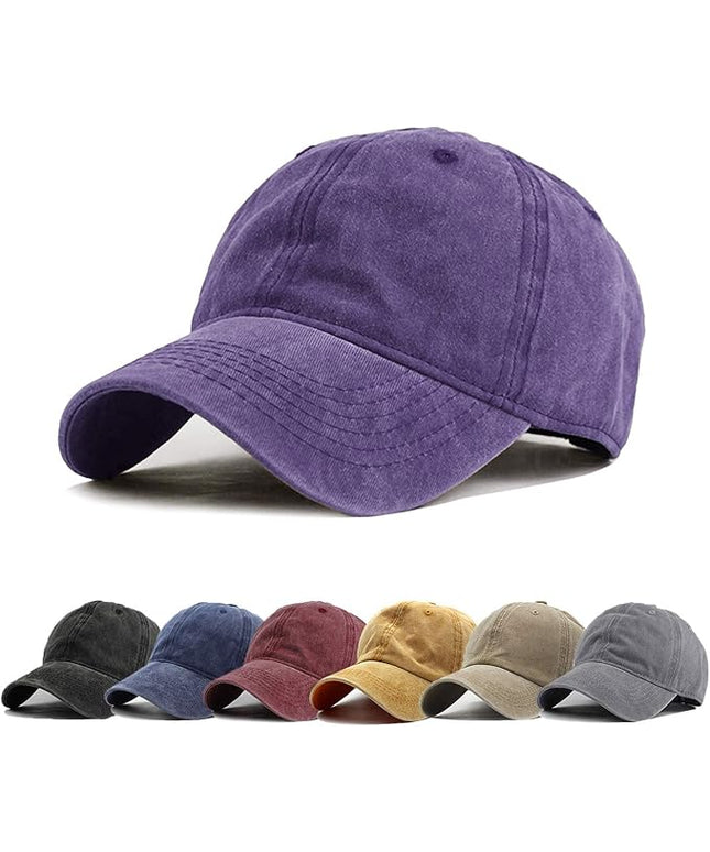 HH HOFNEN Men Women Washed Distressed Twill Cotton Baseball Cap Vintage Adjustable Dad Hat