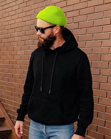 ROYBENS Swag Wool Knit Cuff Short Fisherman Beanie for Men Women, Winter Warm Hats