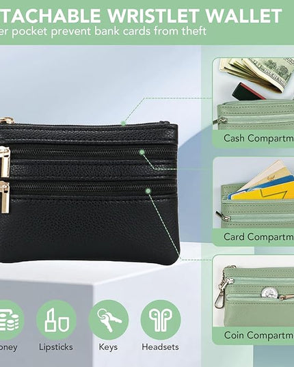3-in-1 Versatile Phone Lanyard Crossbody,Cute Cell Phone Wristlet Strap with Wallet Pouch,Clip and Go Strap Chain for Phone