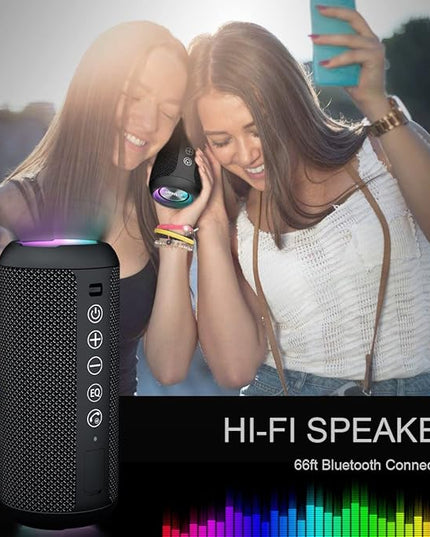 Ortizan Portable Bluetooth Speaker: IPX7 Waterproof, Wireless, Big Sound, Deep Bass, Dual Pairing, 30H Playtime, Valentines Day Gifts for Him, Birthday Gifts for Men Women, Adult White Elephant Gifts