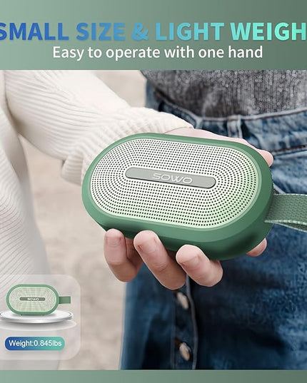 SOWO Wireless Portable Small Speaker, Ultra Magnetic Bluetooth Speaker for Golf Cart, Coverless IP67 Waterproof, 24 H Playtime, Pro Sound, Clip Hanging Design for Outdoor, Indoor - Green