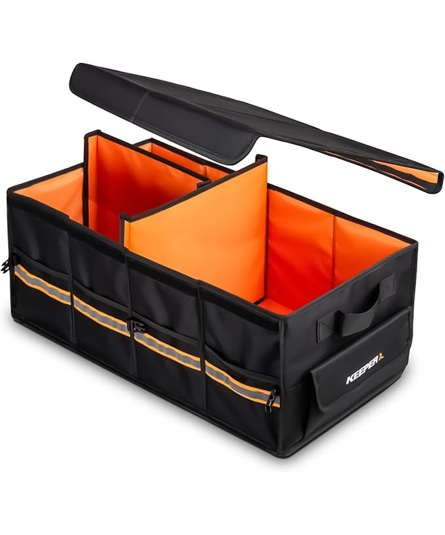KEEPER Extra Large Car Trunk Organizer, 70L, Multi-Compartment Collapsible Car Organizers and Storage, Non-Slip Bottom, Suitable for SUV, Minivan