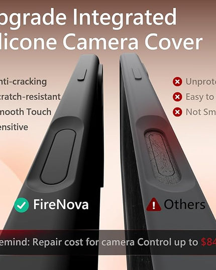 FireNova Magnetic for iPhone 17 Pro Case, Compatible with MagSafe, [Integrated Silicone Camera Control Button] [Camera Protection] Anti-Scratch Microfiber Lining Phone Case, 6.3", Space Gray