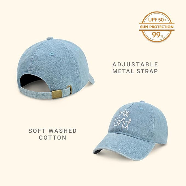 CHOK.LIDS Be Kind Trendy Womens Baseball Cap Unisex Fashion Cotton Polo Style Fun Inspirational Saying Seasonal Headwear